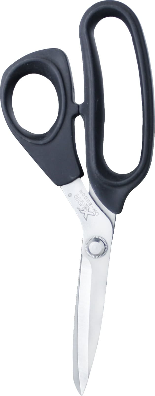 PLASTK SIYAH SAPLI SAĞ EĞRİ MAKAS (DERİ) 8" - 2